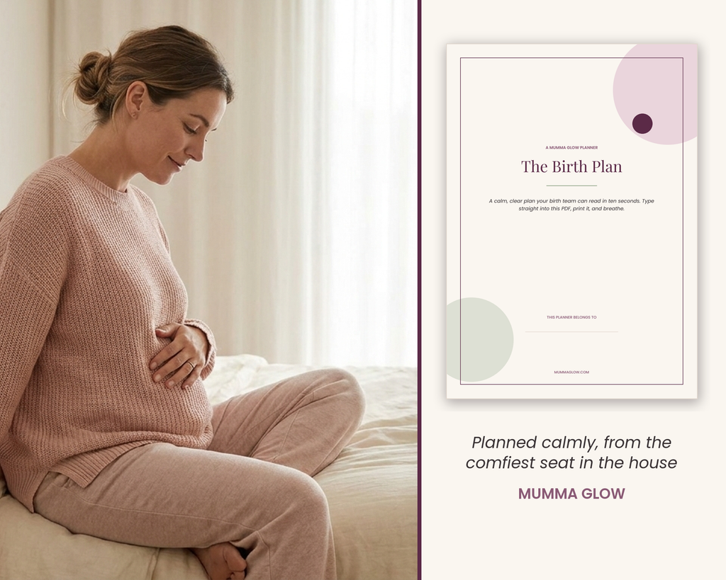 Pregnant mum with birth plan planner
