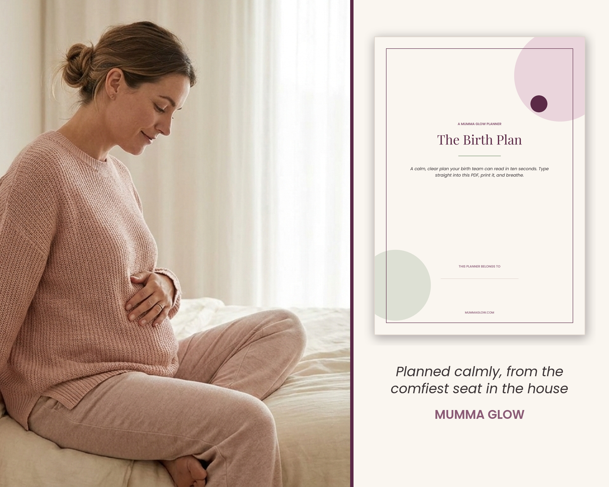 Pregnant mum with birth plan planner