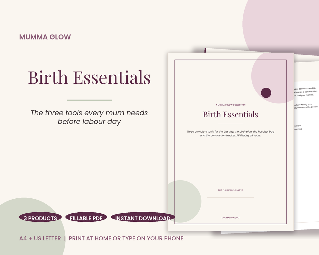 Birth Essentials Bundle fillable PDFs