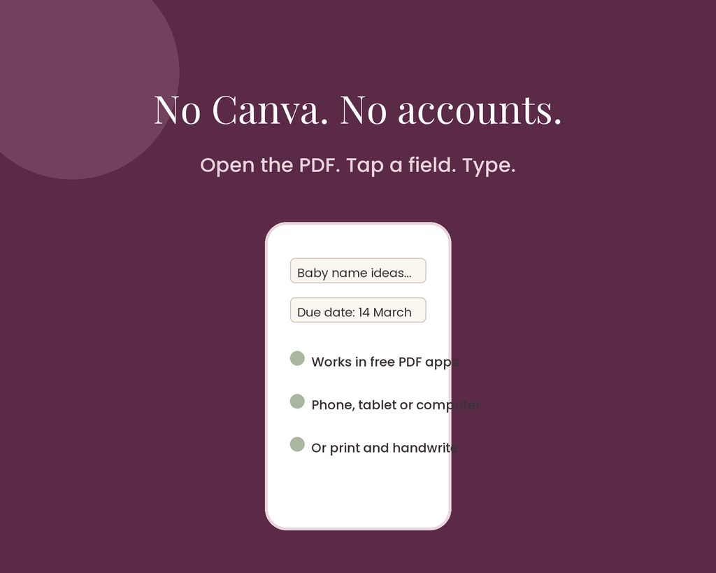 No Canva needed, fillable PDF