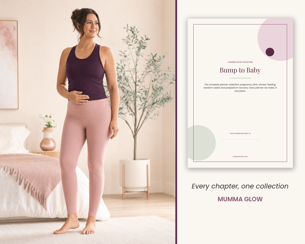 Pregnant mum with the complete planner collection