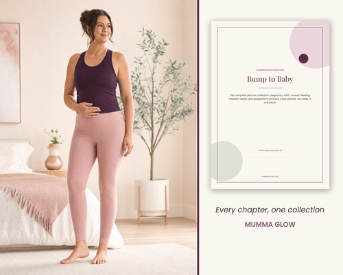 Pregnant mum with the complete planner collection