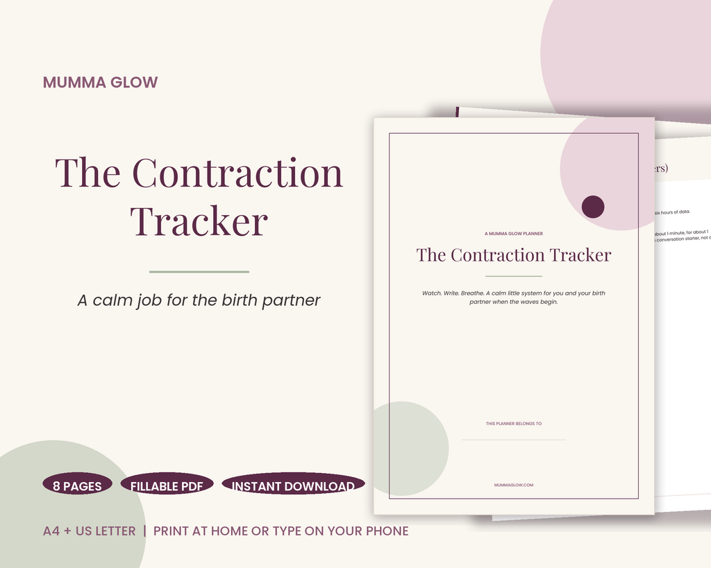 Mumma Glow Contraction Tracker fillable PDF