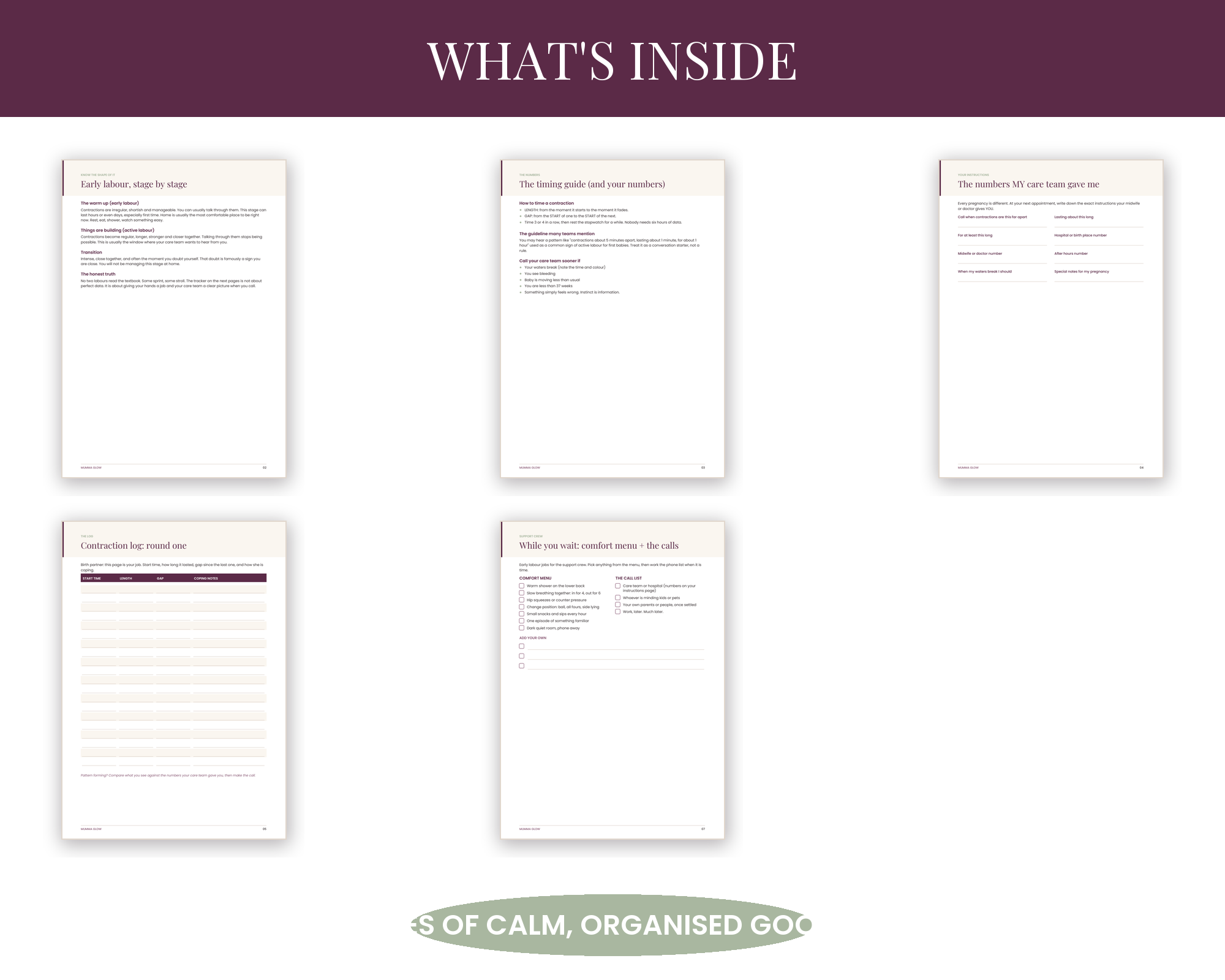 What's inside the contraction tracker