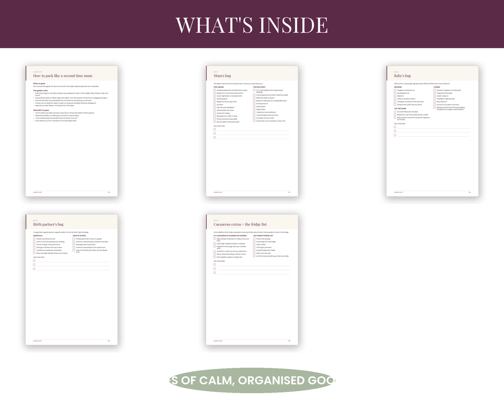What's inside the hospital bag checklist
