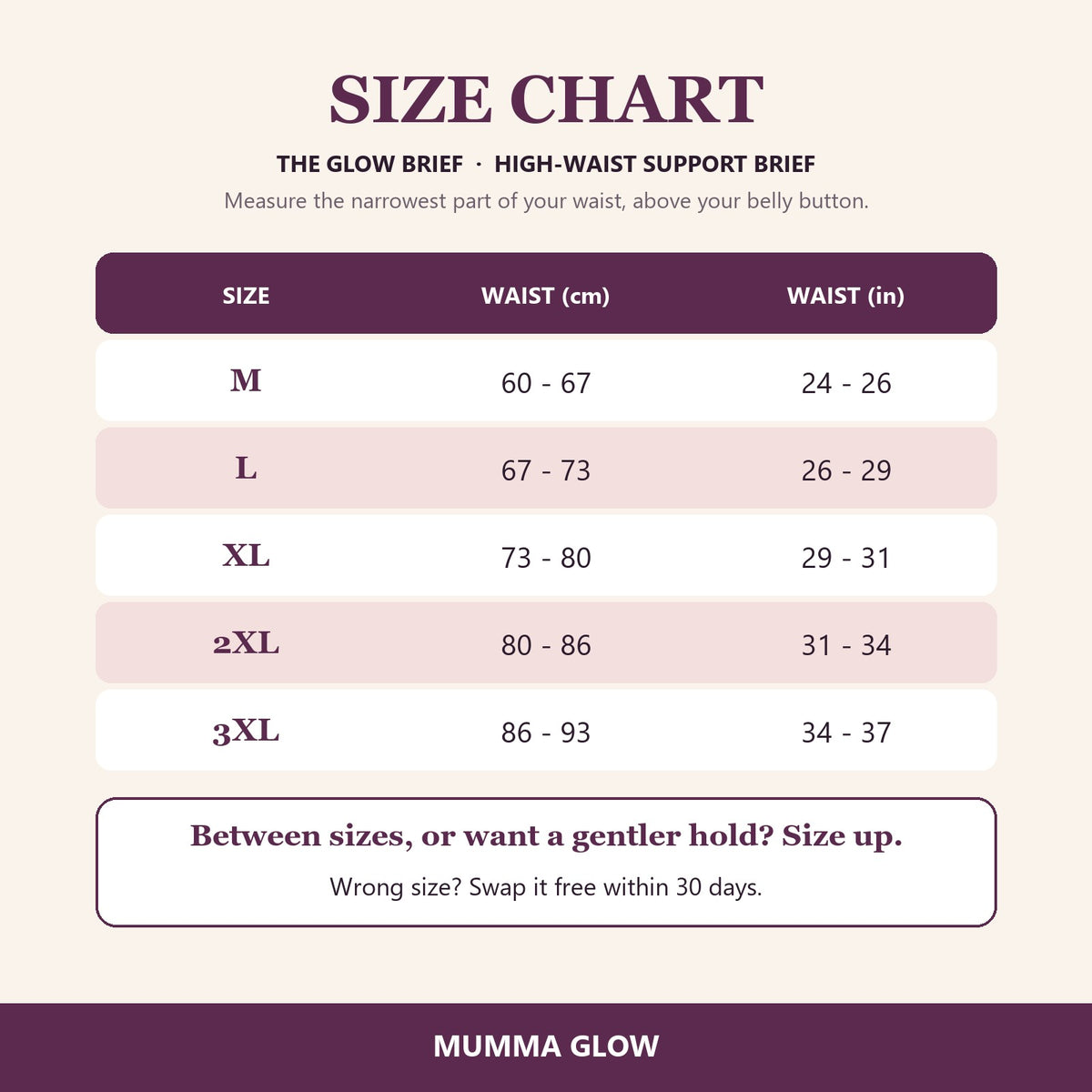 Size chart