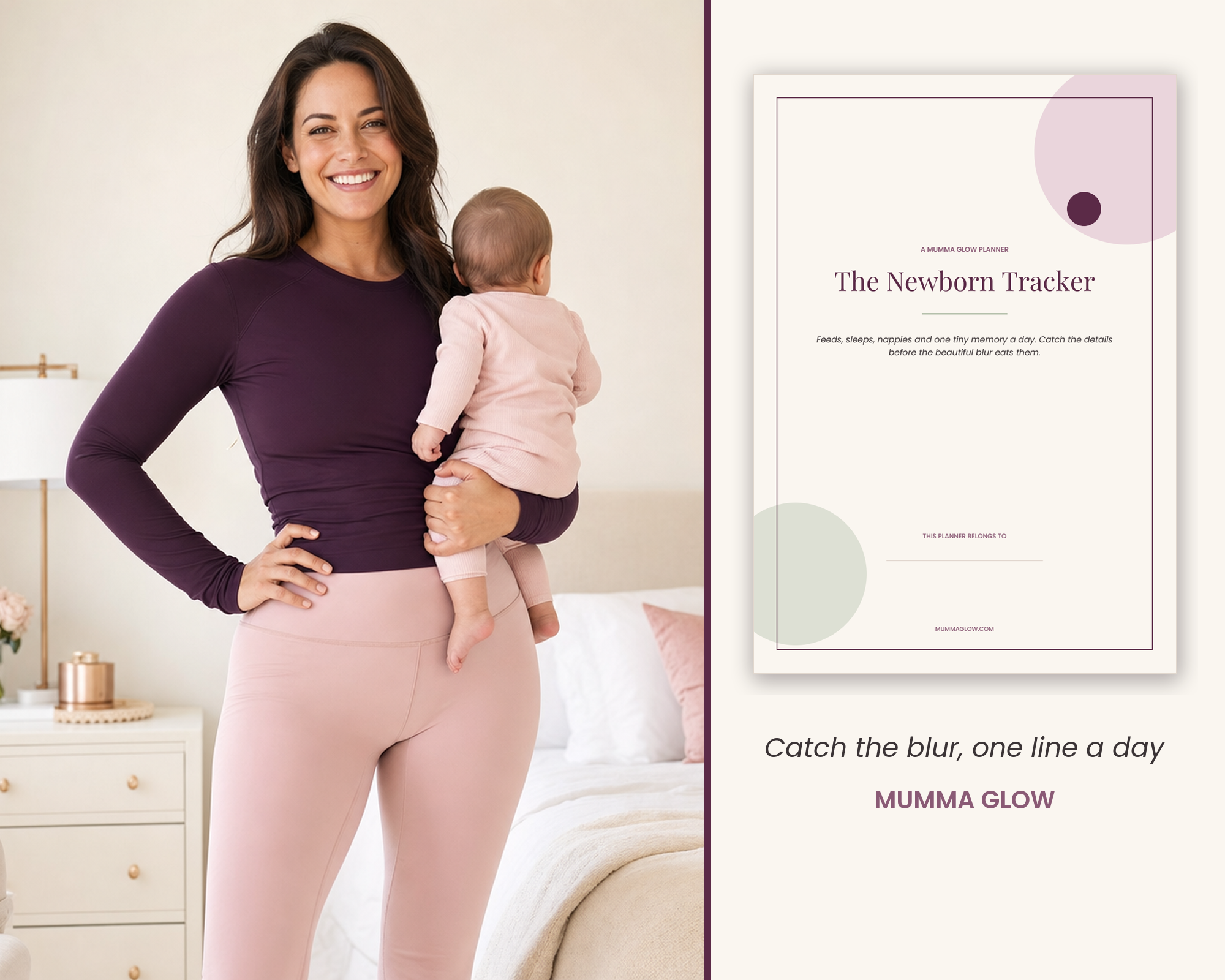 Mum holding baby with newborn tracker