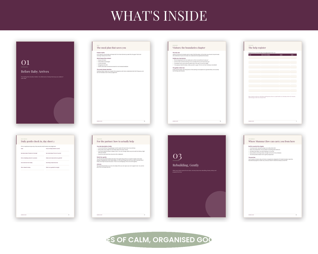 What's inside the postpartum planner